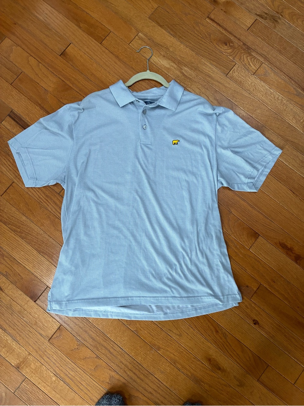 Gray Men's Polo with Small Embroidered Motif